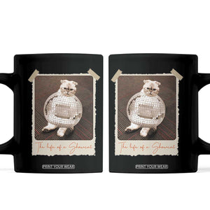 The Life Of A Showcat Coffee Mug Funny Vintage Photo Cat Era TS10 Black Print Your Wear
