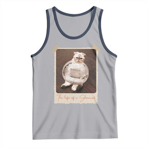 The Life Of A Showcat Tank Top Funny Vintage Photo Cat Era TS10 Athletic Heather Navy Print Your Wear