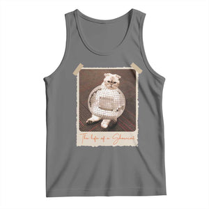 The Life Of A Showcat Tank Top Funny Vintage Photo Cat Era TS10 Black Heather Print Your Wear