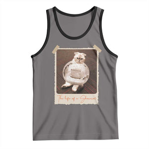 The Life Of A Showcat Tank Top Funny Vintage Photo Cat Era TS10 Deep Heather Black Print Your Wear