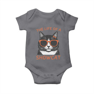 The Life Of A Showcat Baby Onesie Funny Cat Showgirl Era TS10 Charcoal Print Your Wear