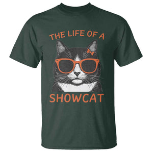 The Life Of A Showcat T Shirt Funny Cat Showgirl Era TS10 Dark Forest Green Print Your Wear