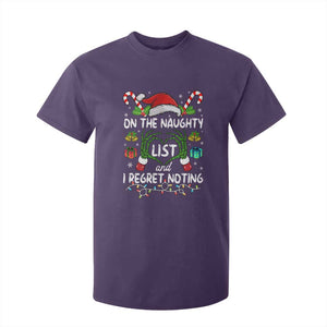Funny Christmas T Shirt For Kid On The Naughty List And I Regret Nothing TS10 Purple Print Your Wear