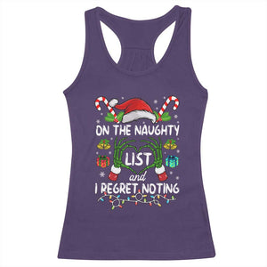 Funny Christmas Racerback Tank Top On The Naughty List And I Regret Nothing TS10 Purple Print Your Wear