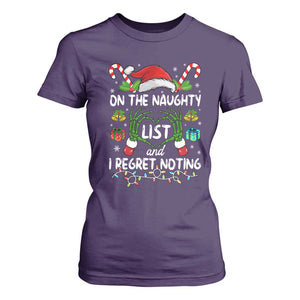 Funny Christmas T Shirt For Women On The Naughty List And I Regret Nothing TS10 Purple Print Your Wear