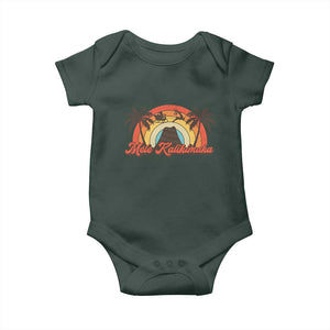 Hawaii Christmas Baby Onesie Mele Kalikimaka Retro Hawaiian Island Palm Tree Xmas Lights TS10 Print Your Wear
