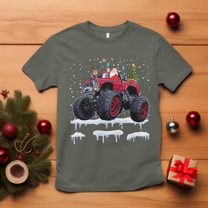 Christmas Santa Monster Truck T Shirt American Offroad Xmas Boys Kids Toddler Youth TS10 Military Green Print Your Wear