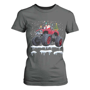 Christmas Santa Monster Truck T Shirt For Women American Offroad Xmas Boys Kids Toddler Youth TS10 Dark Heather Print Your Wear