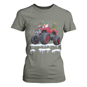 Christmas Santa Monster Truck T Shirt For Women American Offroad Xmas Boys Kids Toddler Youth TS10 Military Green Print Your Wear