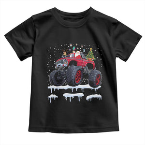 Christmas Santa Monster Truck Toddler T Shirt American Offroad Xmas Boys Kids Toddler Youth TS10 Black Print Your Wear