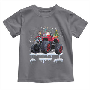 Christmas Santa Monster Truck Toddler T Shirt American Offroad Xmas Boys Kids Toddler Youth TS10 Charcoal Print Your Wear