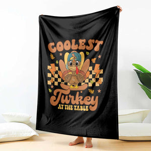 Thanksgiving Kids Throw Blanket Coolest Turkey At The Table Boys Toddler Youth TS10 Print Your Wear