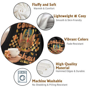 Thanksgiving Kids Throw Blanket Coolest Turkey At The Table Boys Toddler Youth TS10 Print Your Wear