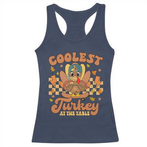 Thanksgiving Kids Racerback Tank Top Coolest Turkey At The Table Boys Toddler Youth TS10 Navy Print Your Wear