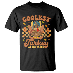 Thanksgiving Kids T Shirt Coolest Turkey At The Table Boys Toddler Youth TS10 Black Print Your Wear
