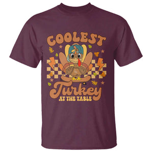 Thanksgiving Kids T Shirt Coolest Turkey At The Table Boys Toddler Youth TS10 Maroon Print Your Wear