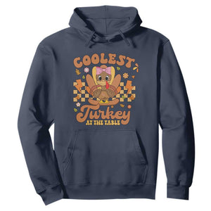Thanksgiving Kids Hoodie Coolest Turkey At The Table Girls Toddler Youth TS10 Navy Print Your Wear