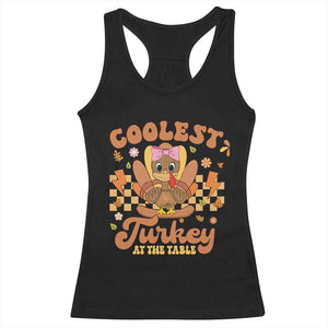 Thanksgiving Kids Racerback Tank Top Coolest Turkey At The Table Girls Toddler Youth TS10 Black Print Your Wear