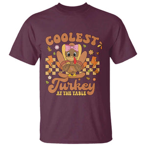 Thanksgiving Kids T Shirt Coolest Turkey At The Table Girls Toddler Youth TS10 Maroon Print Your Wear