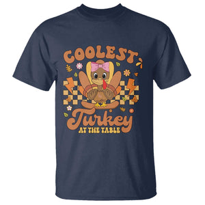 Thanksgiving Kids T Shirt Coolest Turkey At The Table Girls Toddler Youth TS10 Navy Print Your Wear