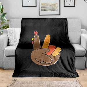 Thanksgiving Throw Blanket Peace Sign Turkey Hand Cool Thanksgiving Hippie TS10 Print Your Wear
