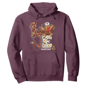 Thanksgiving Nurse Life Hoodie Love Turkey Fall TS10 Maroon Print Your Wear
