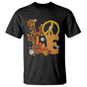 Thanksgiving T Shirt Peace Sign Love Turkey Hand TS10 Black Print Your Wear