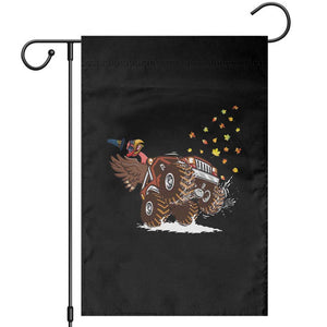 Thanksgiving Turkey Garden Flag Riding Monster Truck Boys Kids TS10 Black Print Your Wear