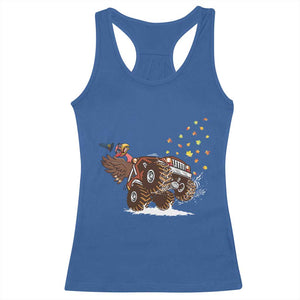Thanksgiving Turkey Racerback Tank Top Riding Monster Truck Boys Kids TS10 Royal Blue Print Your Wear