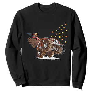 Thanksgiving Turkey Sweatshirt Riding Monster Truck Boys Kids TS10 Black Print Your Wear