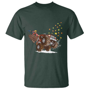 Thanksgiving Turkey T Shirt Riding Monster Truck Boys Kids TS10 Dark Forest Green Print Your Wear