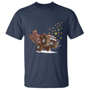 Thanksgiving Turkey T Shirt Riding Monster Truck Boys Kids TS10 Navy Print Your Wear