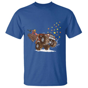 Thanksgiving Turkey T Shirt Riding Monster Truck Boys Kids TS10 Royal Blue Print Your Wear