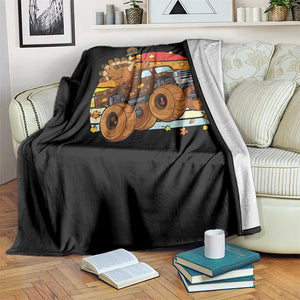 Thanksgiving Turkey Riding Monster Truck Throw Blanket Retro Fall Boy Tee Kids Autumn TS10 Print Your Wear