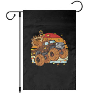 Thanksgiving Turkey Riding Monster Truck Garden Flag Retro Fall Boy Tee Kids Autumn TS10 Black Print Your Wear