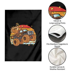 Thanksgiving Turkey Riding Monster Truck Garden Flag Retro Fall Boy Tee Kids Autumn TS10 Print Your Wear