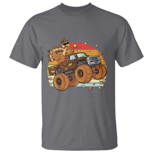 Thanksgiving Turkey Riding Monster Truck T Shirt Retro Fall Boy Tee Kids Autumn TS10 Charcoal Print Your Wear
