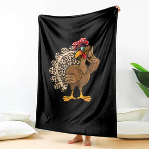 Funny Thanksgiving Throw Blanket Turkey Women Girl Leopard Print Autumn Fall TS10 Print Your Wear