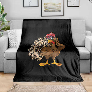 Funny Thanksgiving Throw Blanket Turkey Women Girl Leopard Print Autumn Fall TS10 Print Your Wear