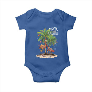 Mele Kalikimaka Hawaiian Christmas Baby Onesie Deck The Palms Holiday Flamingo Beach Family Vacation In Hawaii TS10 Royal Blue Print Your Wear