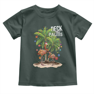 Mele Kalikimaka Hawaiian Christmas Baby Shirt Deck The Palms Holiday Flamingo Beach Family Vacation In Hawaii TS10 Dark Forest Green Print Your Wear