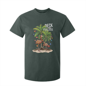 Mele Kalikimaka Hawaiian Christmas T Shirt For Kid Deck The Palms Holiday Flamingo Beach Family Vacation In Hawaii TS10 Dark Forest Green Print Your Wear