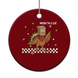Turkey Cat Ceramic Ornament Funny Thanksgiving Meow TS10 1pc Red Print Your Wear