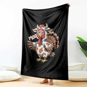 Funny Thanksgiving Throw Blanket Turkey Moo Cow Lovers TS10 Print Your Wear