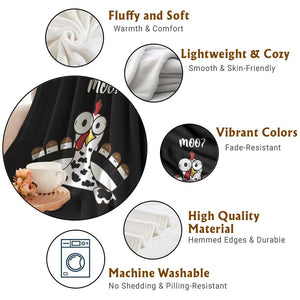 Funny Thanksgiving Throw Blanket Turkey Moo Cow Farmer Gift TS10 Print Your Wear