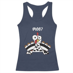 Funny Thanksgiving Racerback Tank Top Turkey Moo Cow Farmer Gift TS10 Navy Print Your Wear