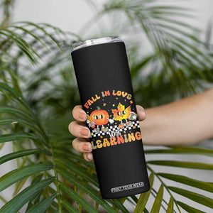 Autumn Teacher Skinny Tumbler Retro Fall In Love With Learning Thanksgiving Pumpkin TS10 Print Your Wear