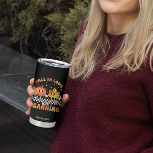 Autumn Teacher Tumbler Cup Retro Fall In Love With Learning Thanksgiving Pumpkin TS10 Print Your Wear
