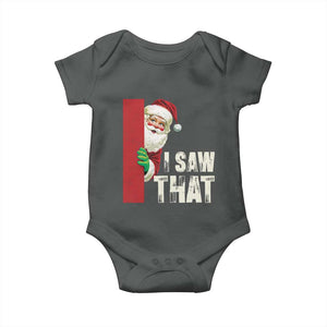 Funny Christmas Santa Baby Onesie I Saw That Vintage Retro Style TS10 Dark Heather Print Your Wear