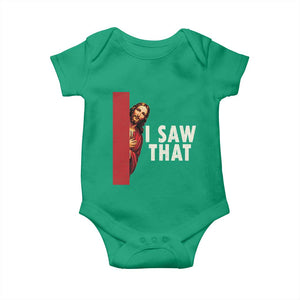 Funny Jesus I Saw That Baby Onesie Retro Christian Meme TS10 Irish Green Print Your Wear